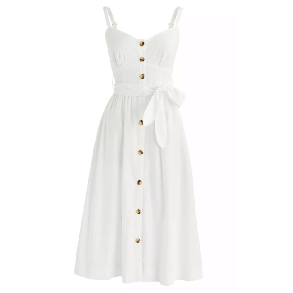 New J.Crew Classic Button Cotton Poplin Sundress Size 14
